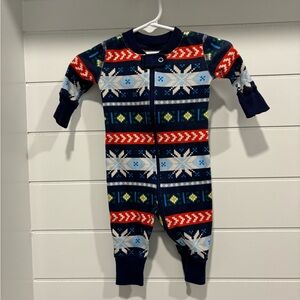Hanna Andersson Winter Christmas Pajamas Onsie size 0-3 months.